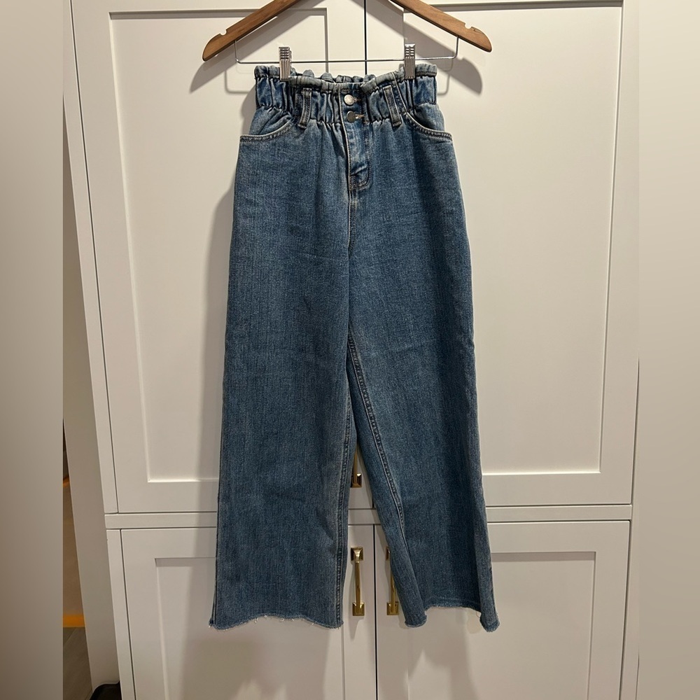 Simons D2 for Design High Waisted Elastic Waist Blue Jeans, Size Small